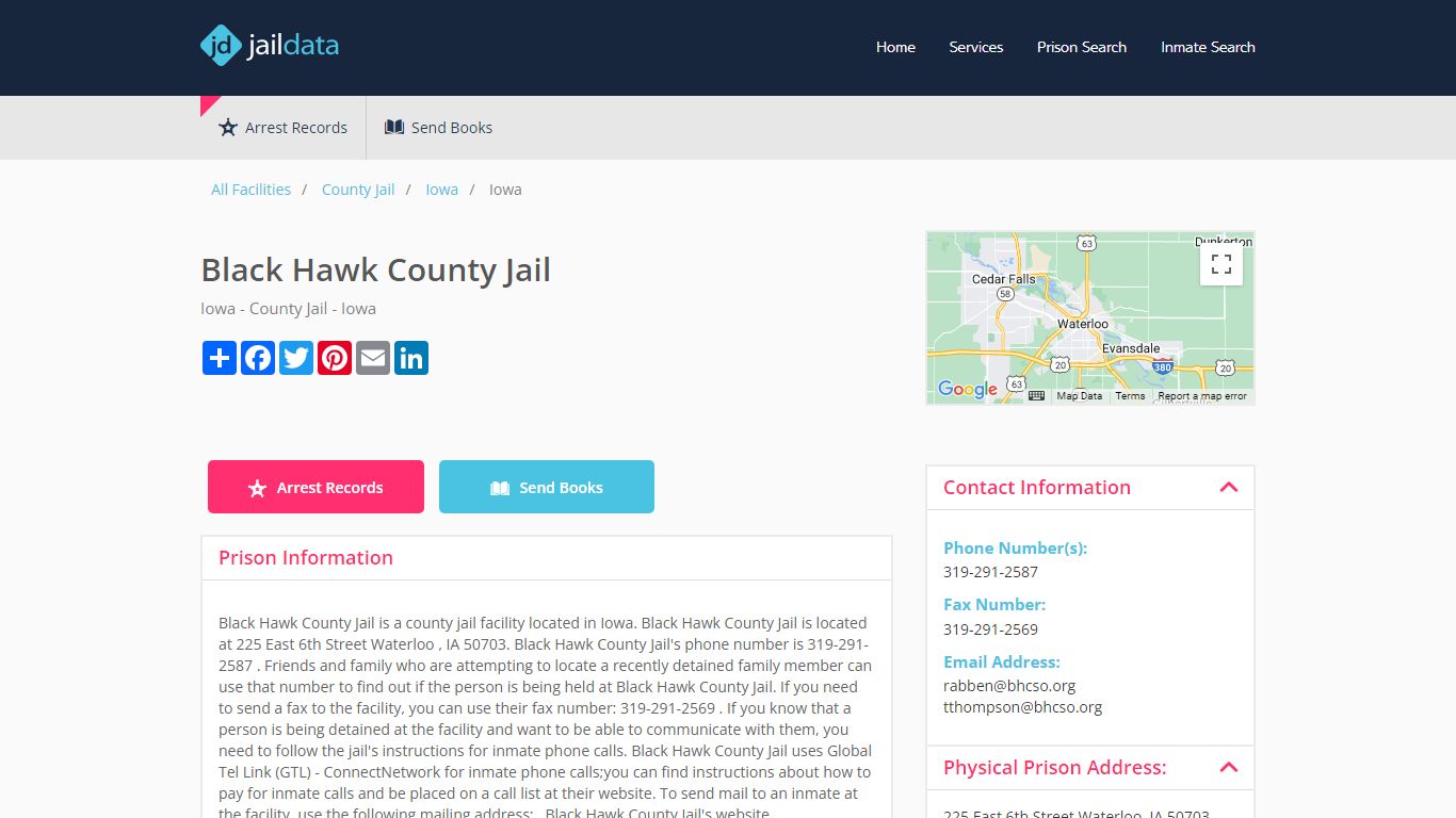 Black Hawk County Jail Inmate Search and Prisoner Info - Waterloo, IA